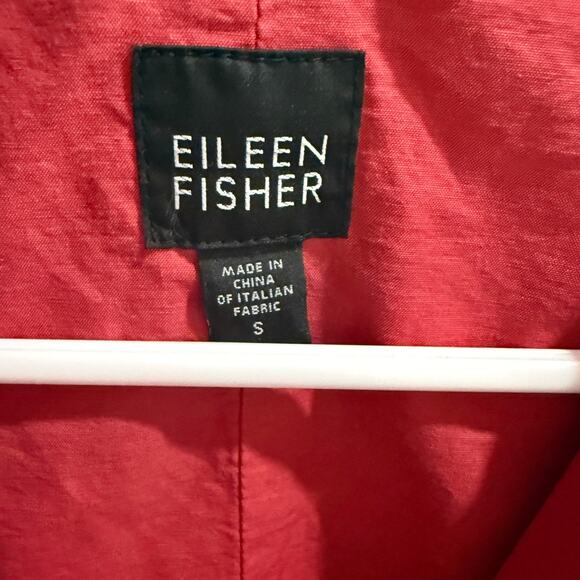 Eileen Fisher Women’s Small Vest Red Cotton Blend Front Zip Pockets - Picture 5 of 10